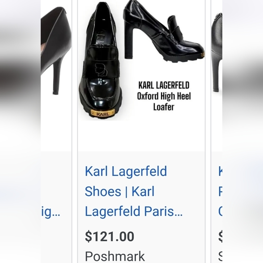 Karl Lagerfeld Shoes Women’s 8M Black Virna Pumps High Heel Gold Embelli… - Picture 15 of 16